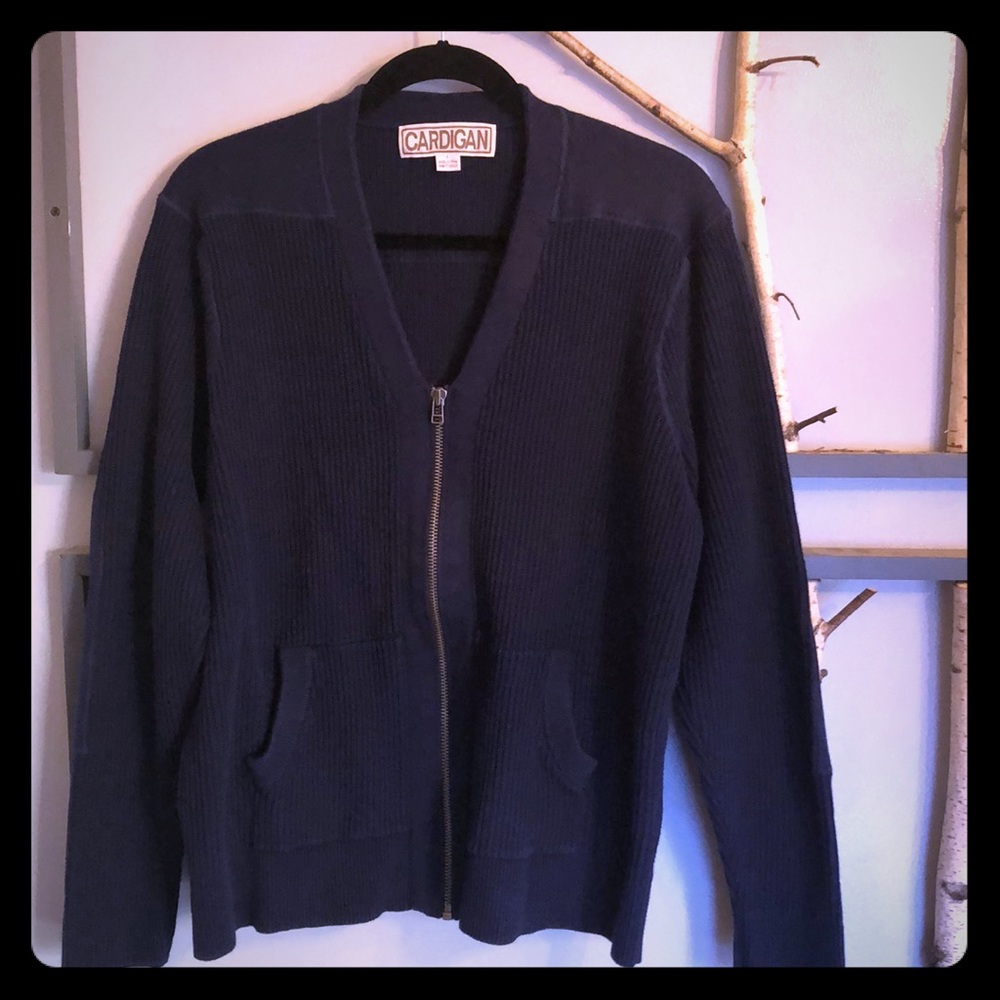 Cardigan, Navy Zip-up